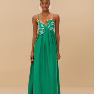Green Fish Top Maxi Dress - FARM Rio